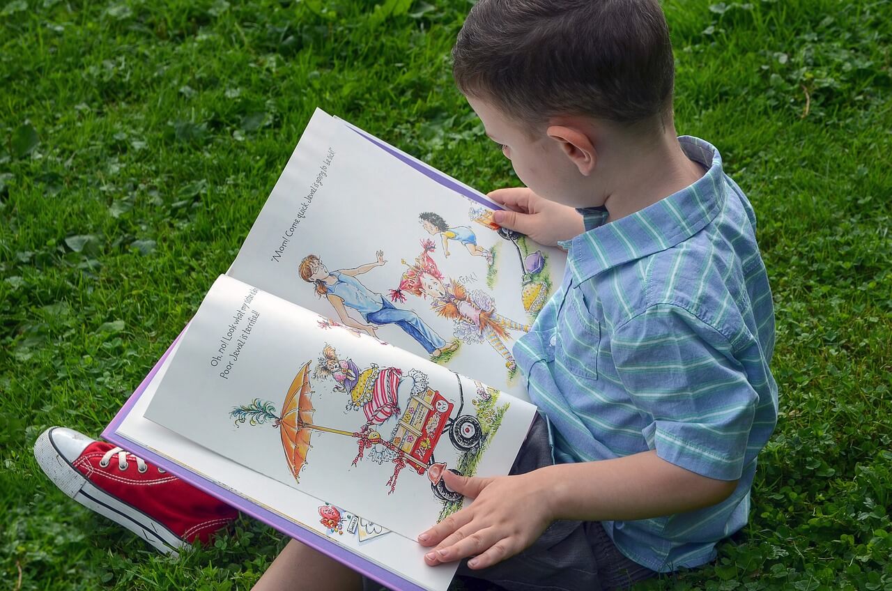 Boy Looking at Picture Book