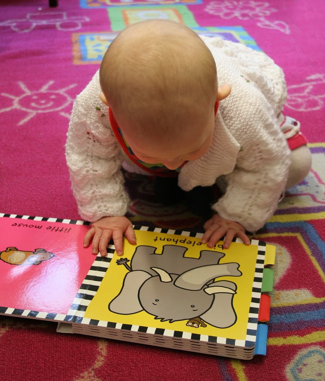 Baby Looking at a Picture Book