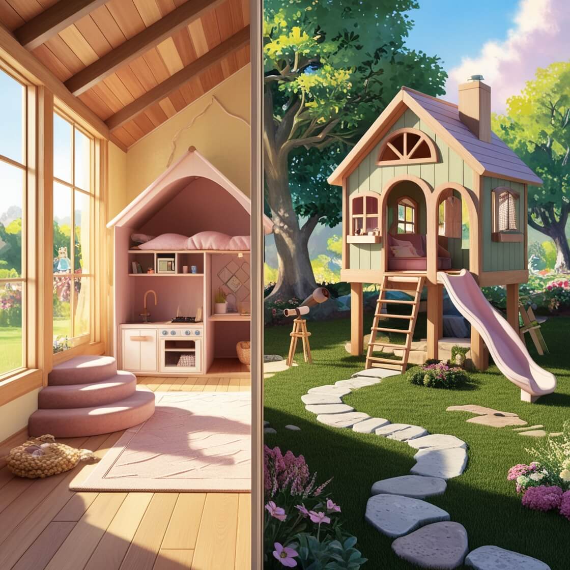 Indoor and Outdoor Playhouse at Amazon