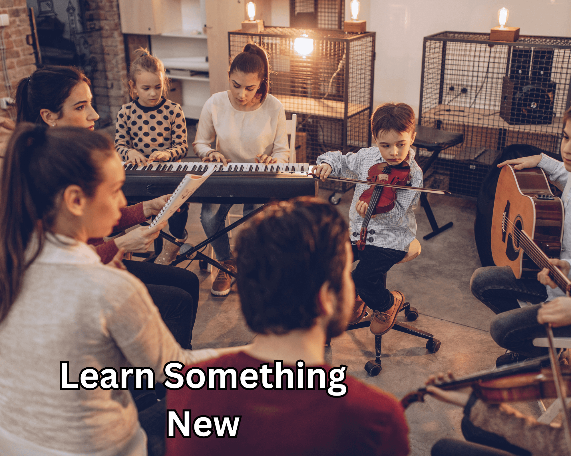 Family Learn Something New - Play Instruments