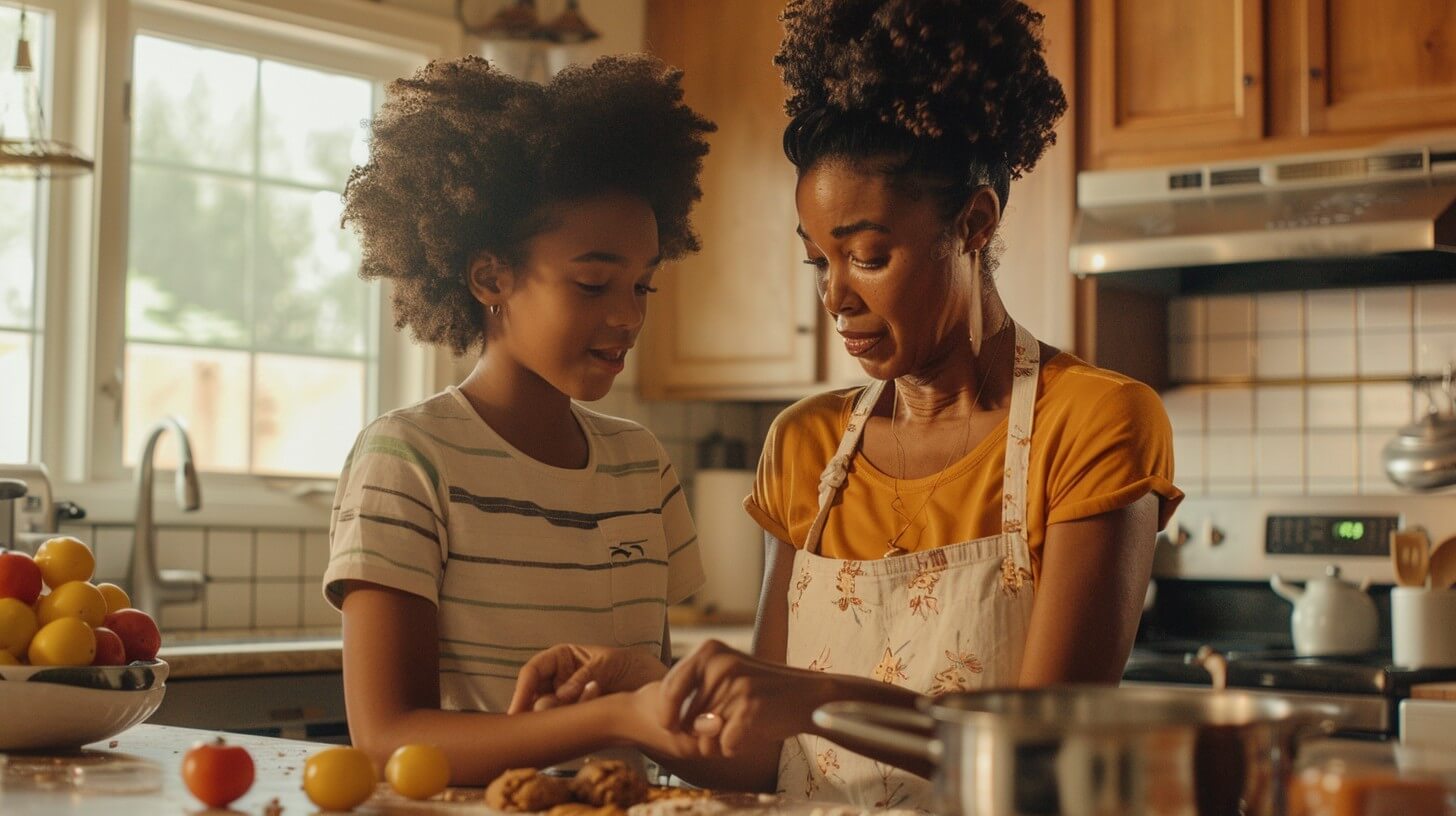 momanddaughtercookingtogether