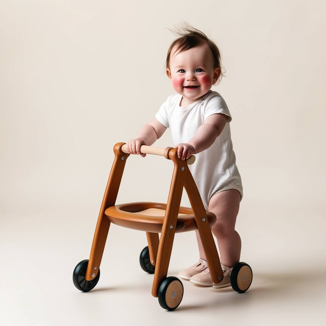 One Year old using Push Walker Toy