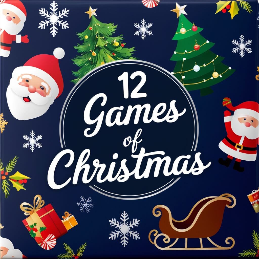 12 Games of Christmas cetered with double circle