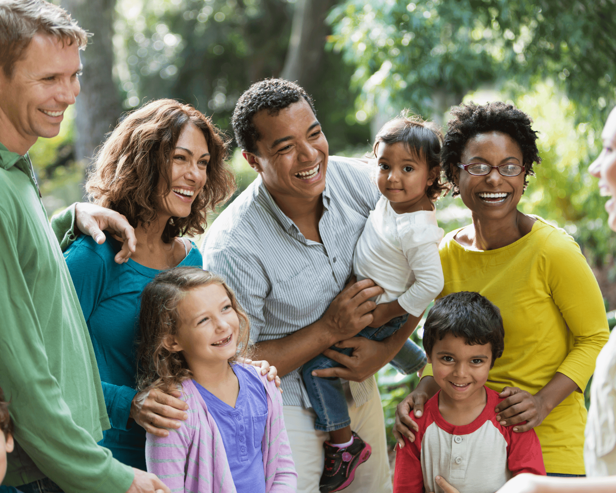 Two families enjoying togetherness.