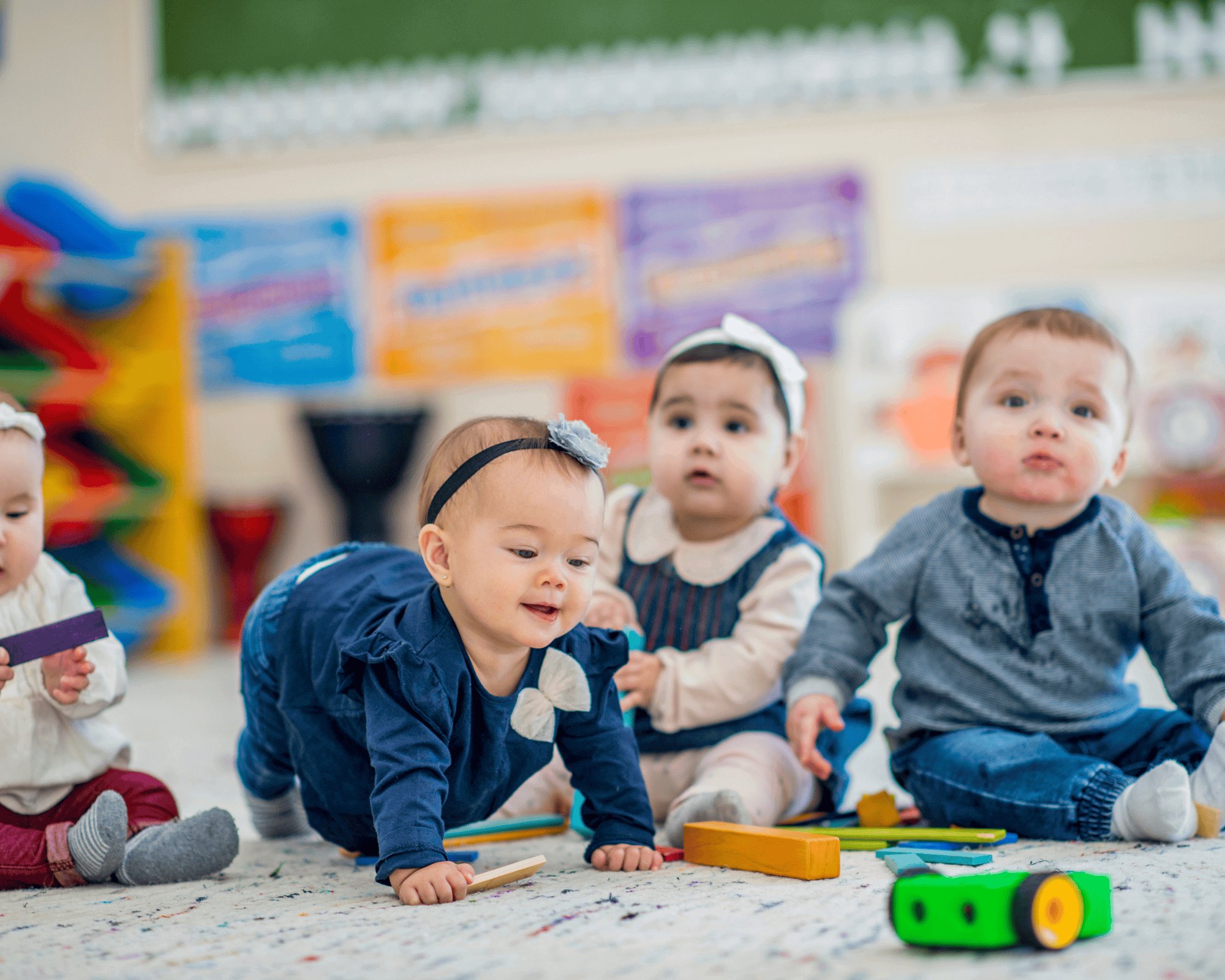 Three babies at daycare.