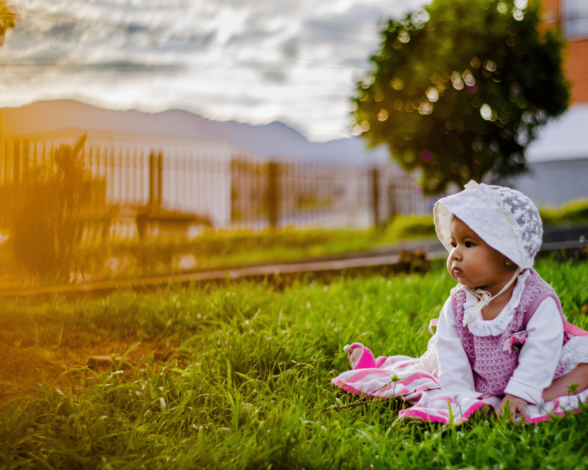 Young baby in nature.